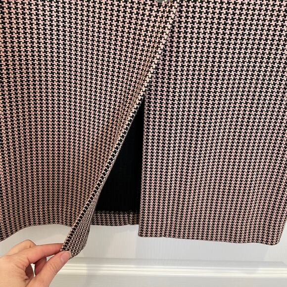 & Other Stories Houndstooth Print Midi Pencil Skirt Pink Black Button Front 4 - Picture 6 of 10